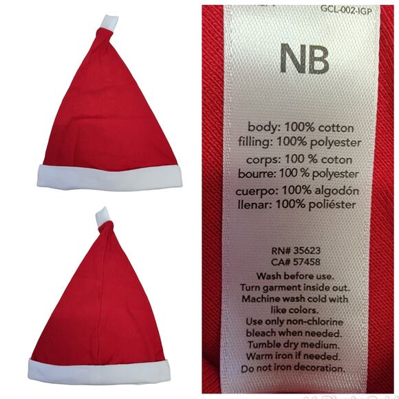 Carters Santa Pajamas + Hat Boys Sz NB 1 Pc Green Stripe Christmas Footie Sleep - Picture 7 of 7